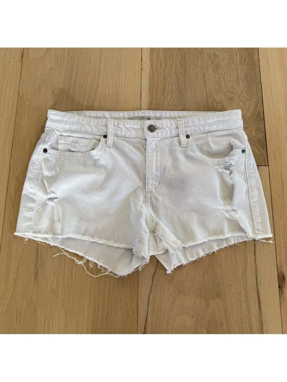 Joe’s Jeans Cataza4850 Azami White Distressed Denim Shorts Size 29